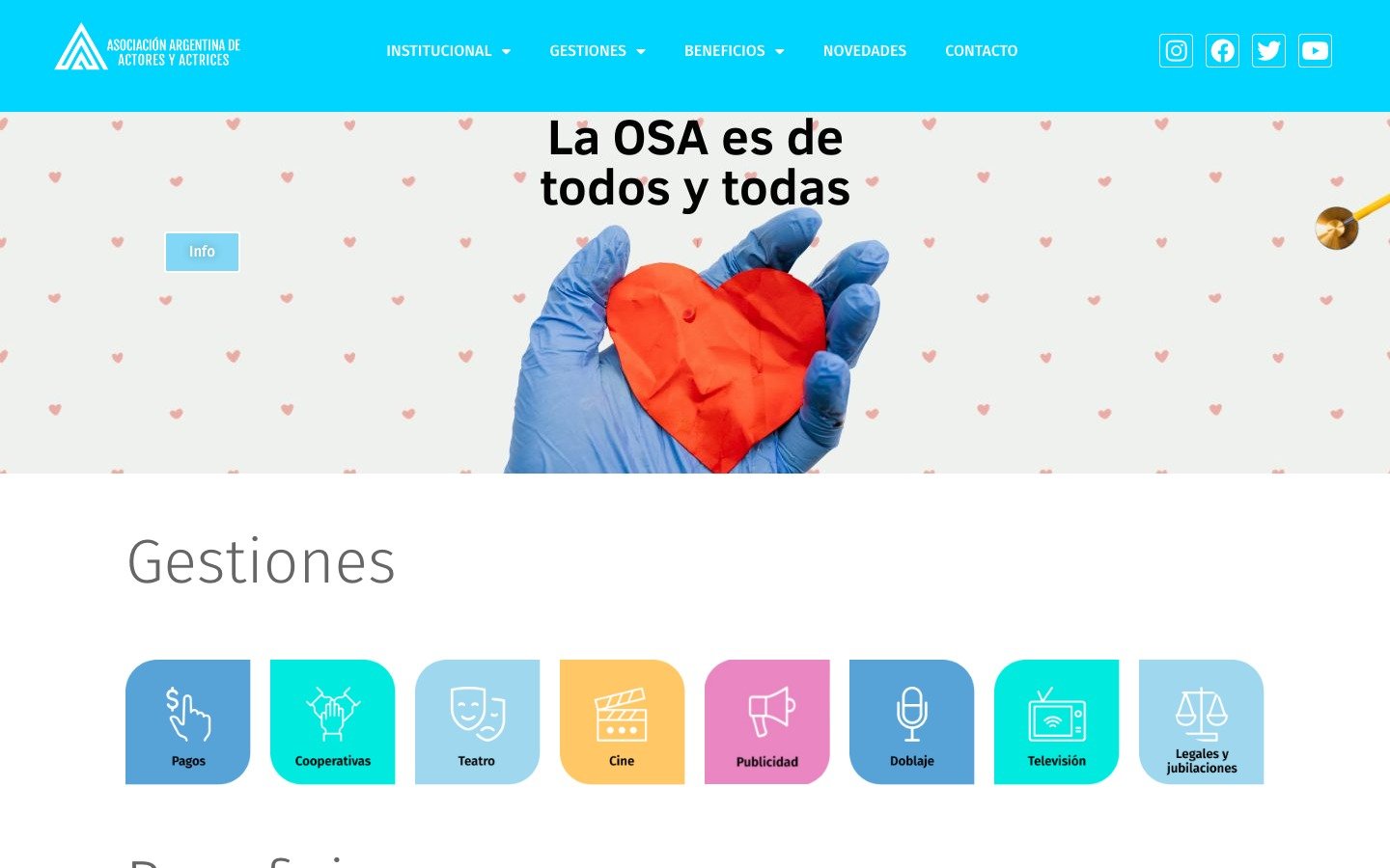 Sitio web Asociación Argentina de Actores — actores.org.ar, desarrollo WordPress por MSA Projects