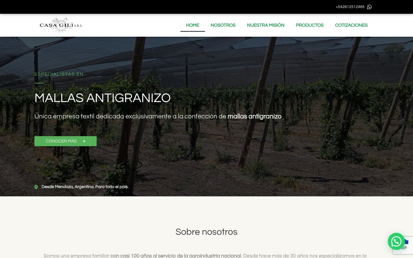 Sitio web Casa Gili — antigranizo.com.ar, desarrollo WordPress por MSA Projects