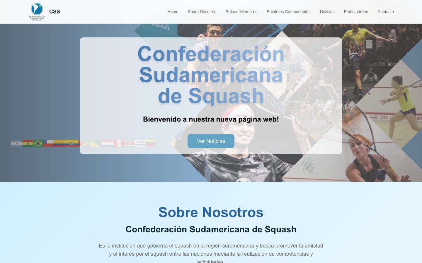 Sitio web CS Squash — cssquash.com, desarrollo WordPress por MSA Projects