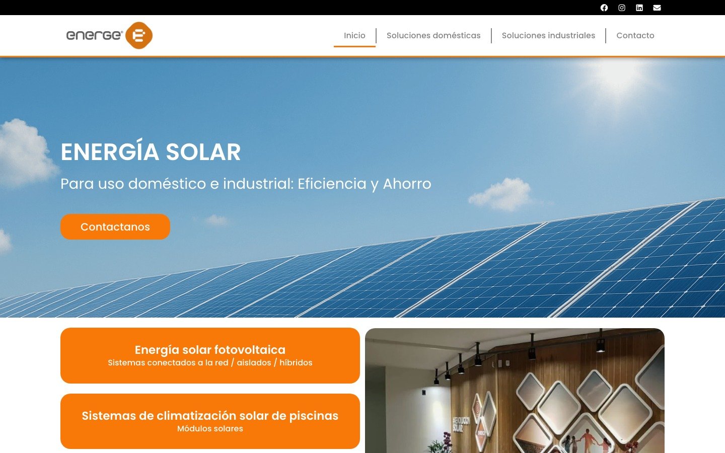 Sitio web Energe — energe.com.ar, desarrollo WordPress por MSA Projects