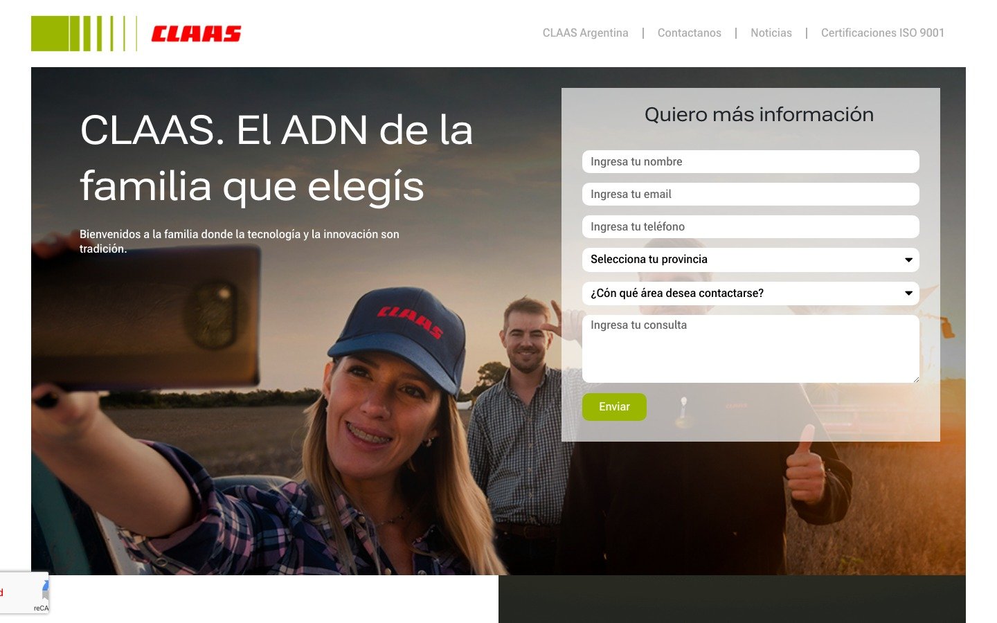Sitio web Familia Claas — familiaclaas.com.ar, desarrollo WordPress por MSA Projects