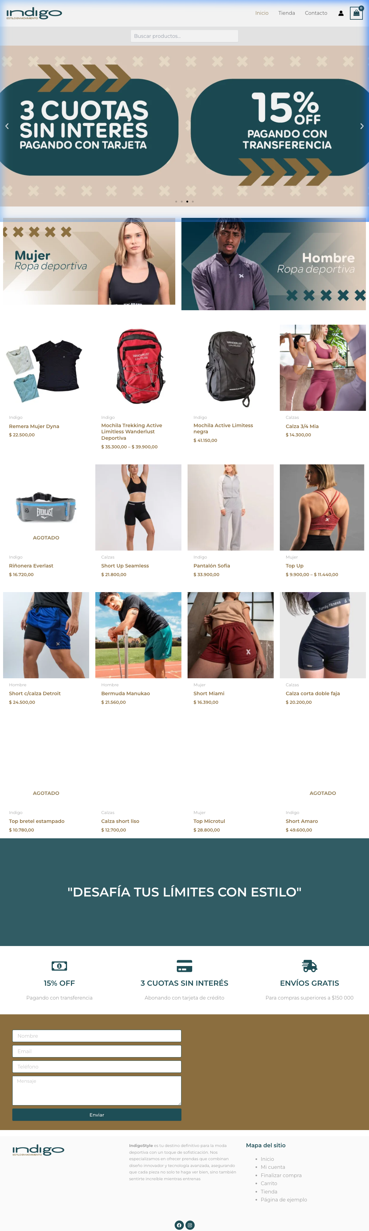 Sitio web Indigo Style — indigostyle.com.ar, desarrollo WordPress por MSA Projects