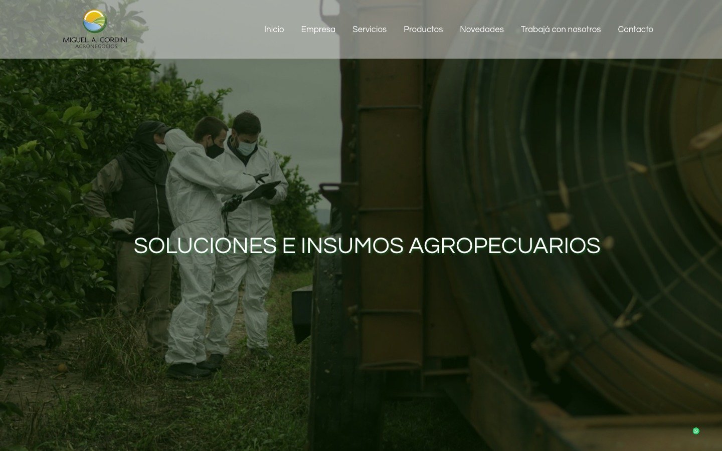 Sitio web MAC Agronegocios — miguelcordini.com, desarrollo WordPress por MSA Projects