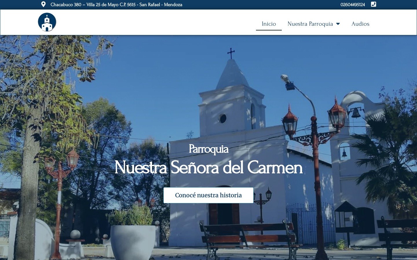 Sitio web Parroquia Villa 25 de Mayo — parroquiavilla25demayo.com.ar, desarrollo WordPress por MSA Projects