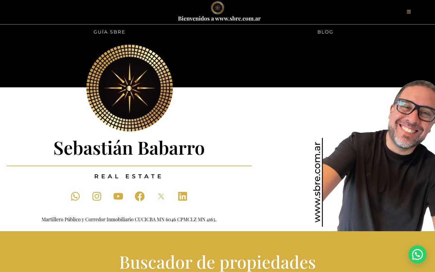 Sitio web Sebastián Babarro — sbre.com.ar, desarrollo WordPress por MSA Projects