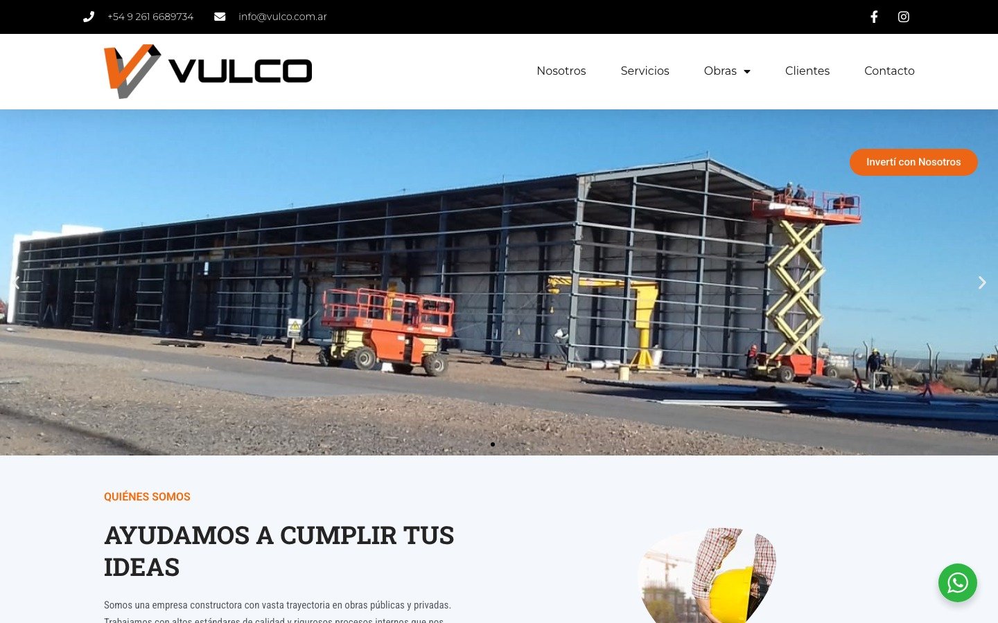 Sitio web Vulco Construcciones — vulco.com.ar, desarrollo WordPress por MSA Projects